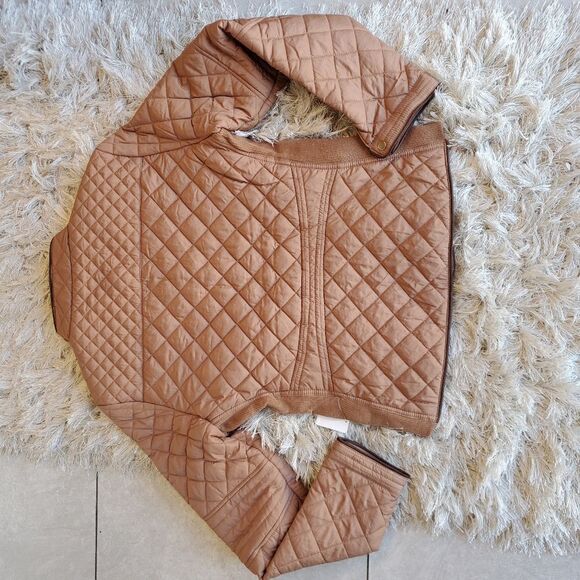 Women' Bomber Jacket with Zipped Pockets Color Brown - Picture 4 of 6